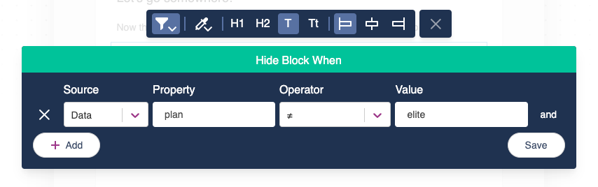 Action Block Conditions