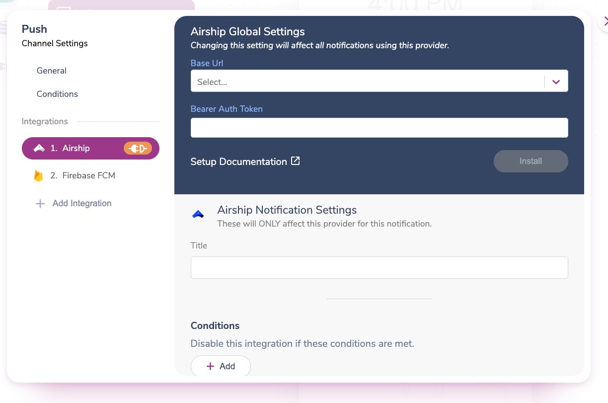 Channel Integration Configs