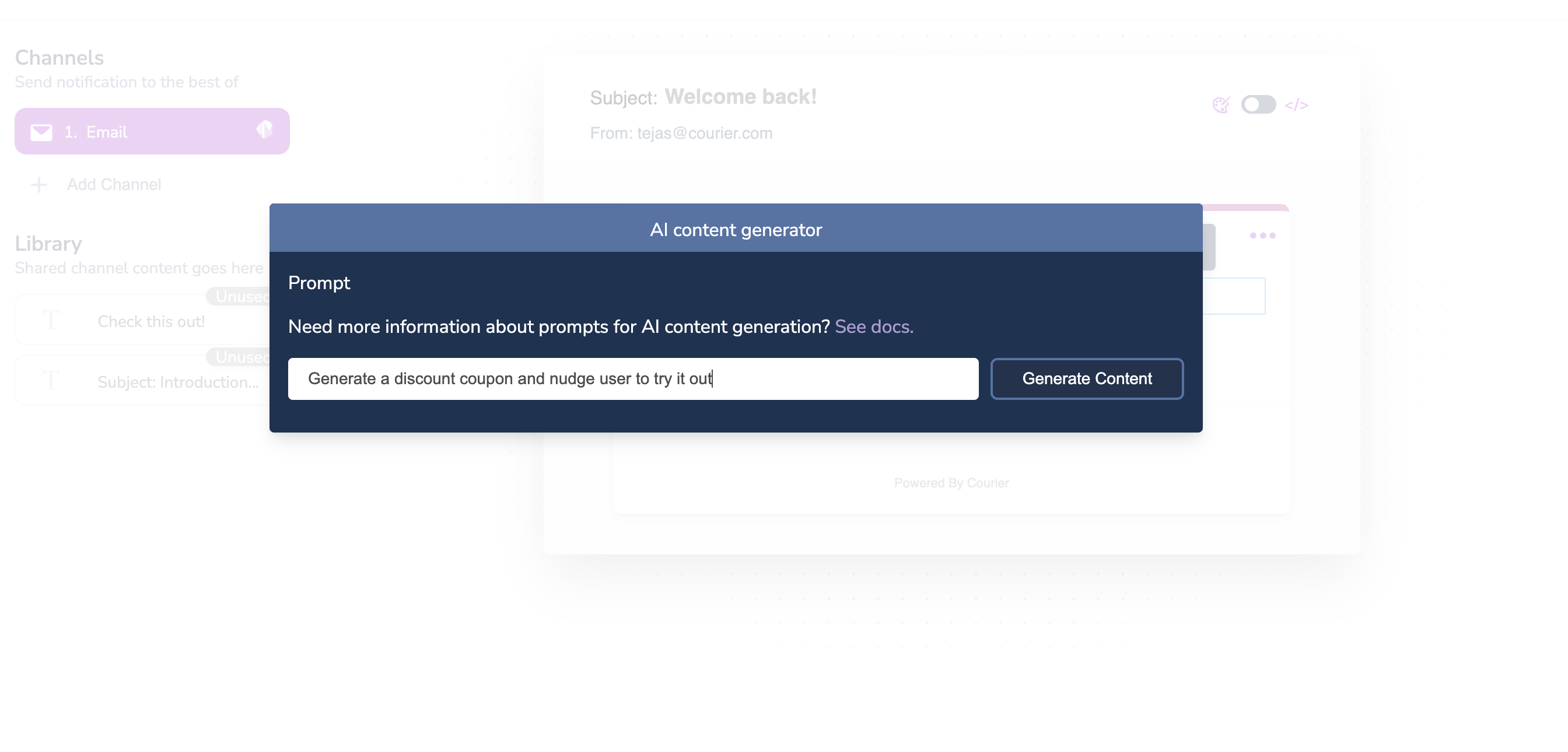 Content Generator Modal