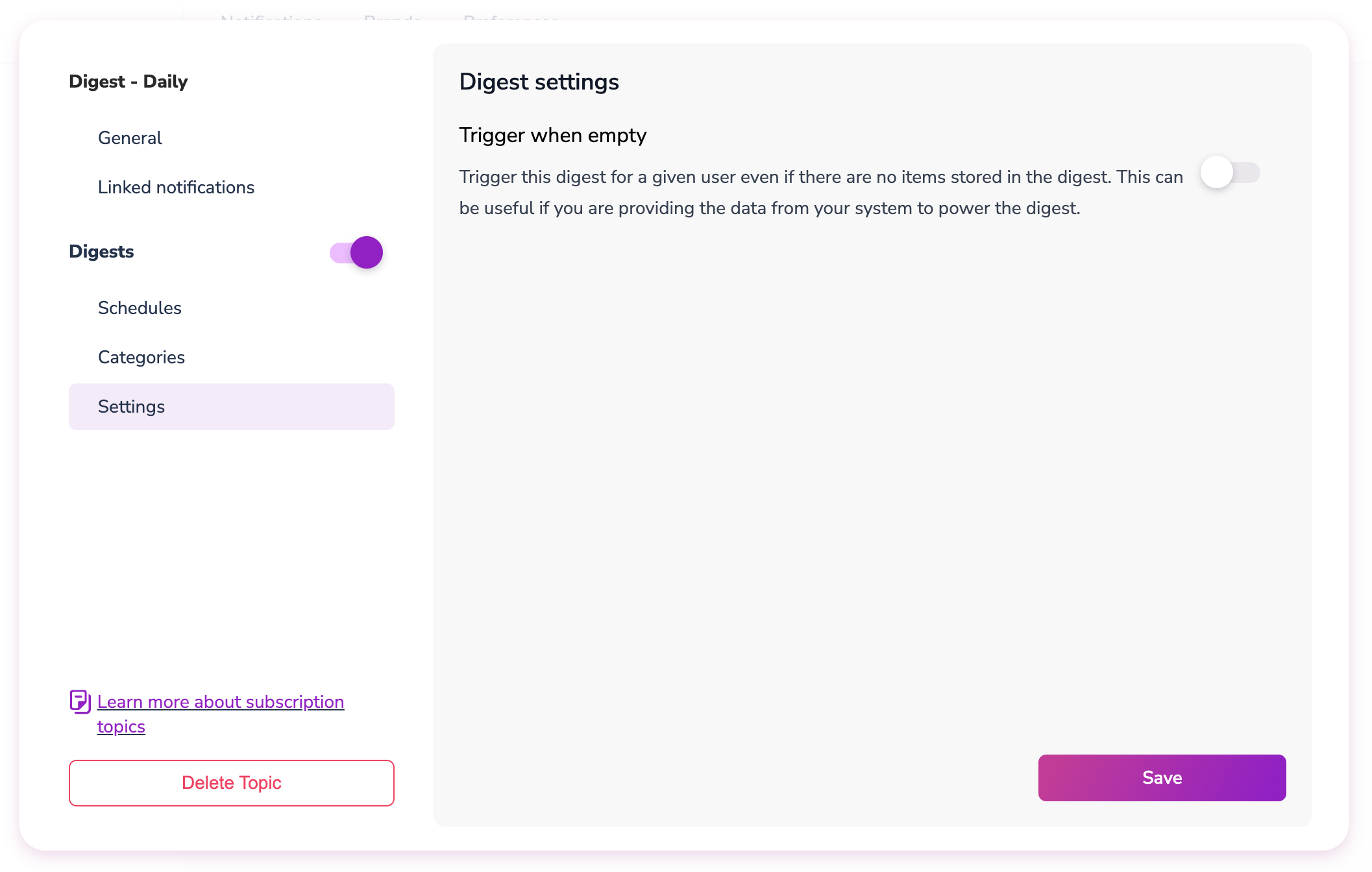 Digest Settings