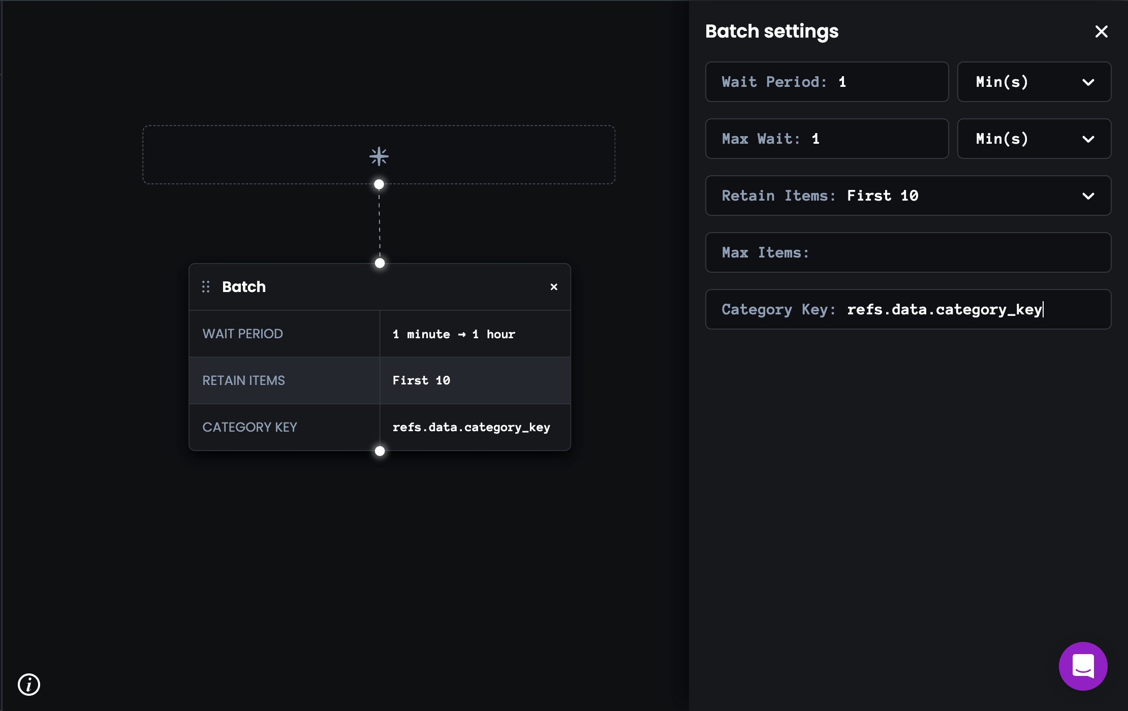 Accessing batch data from a notification template