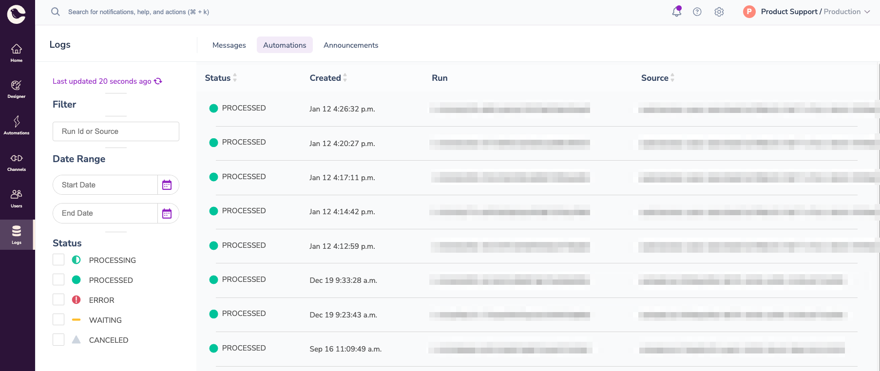 Automation Logs