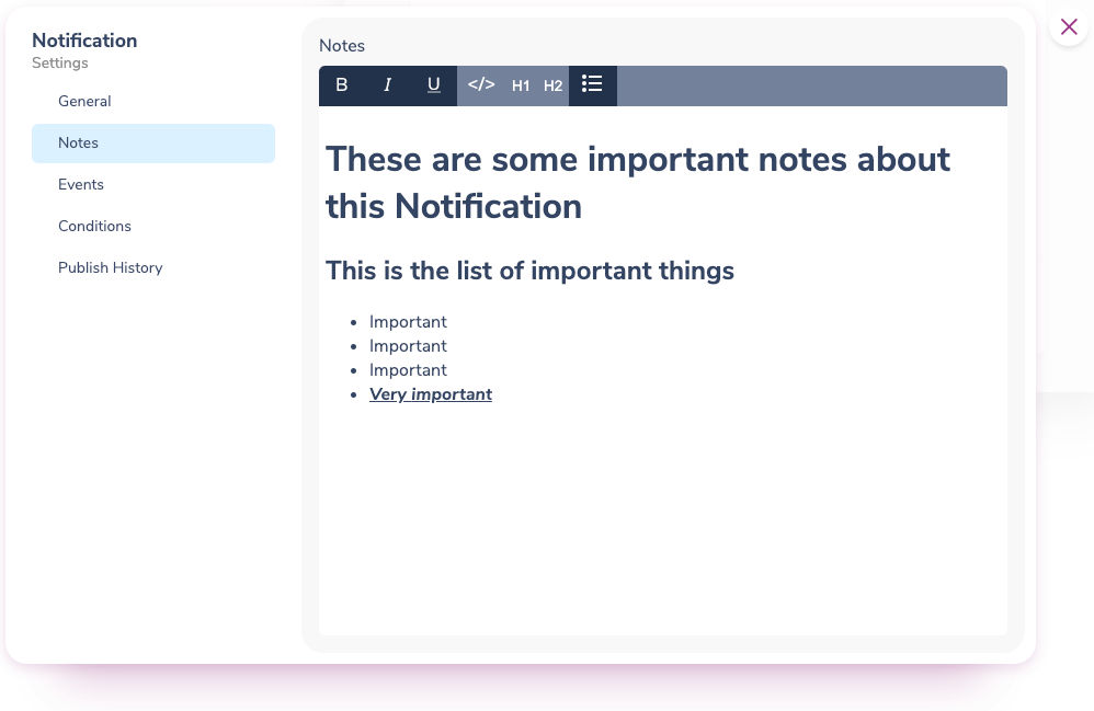 Notification Notes