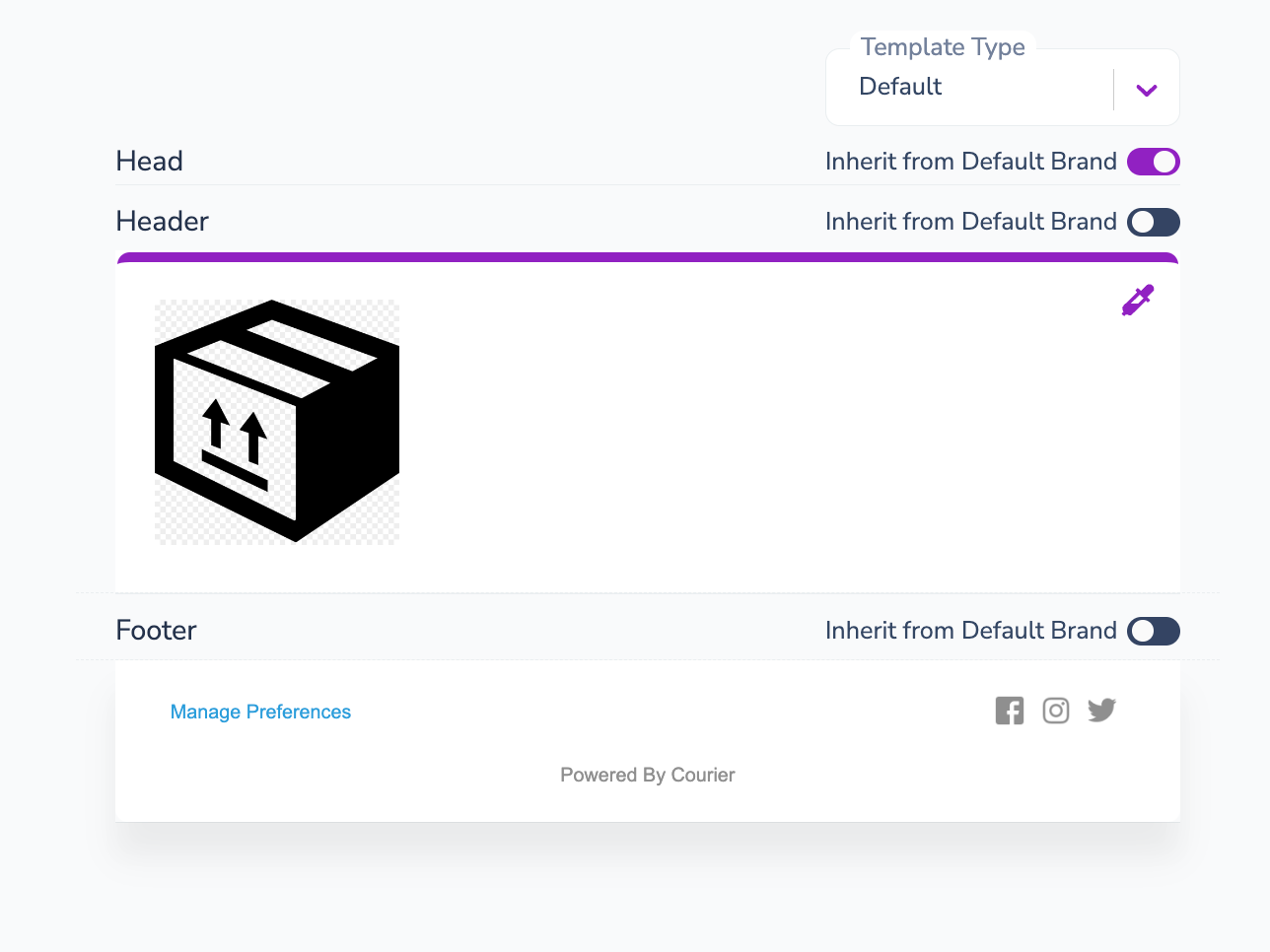 Brand Template With Preferences Hyperlink