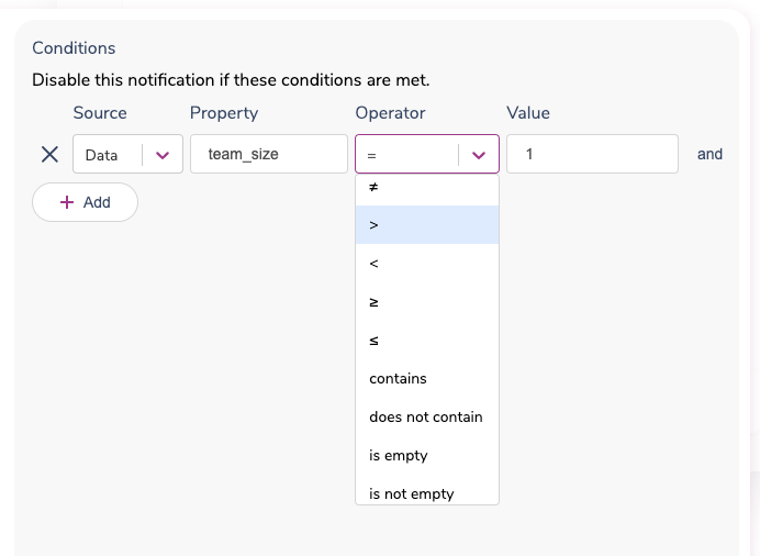 Condition Operators