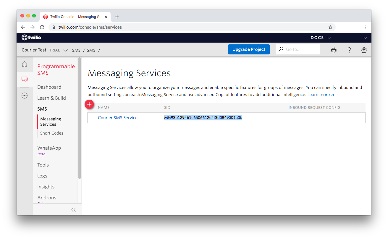 Twilio Service SID