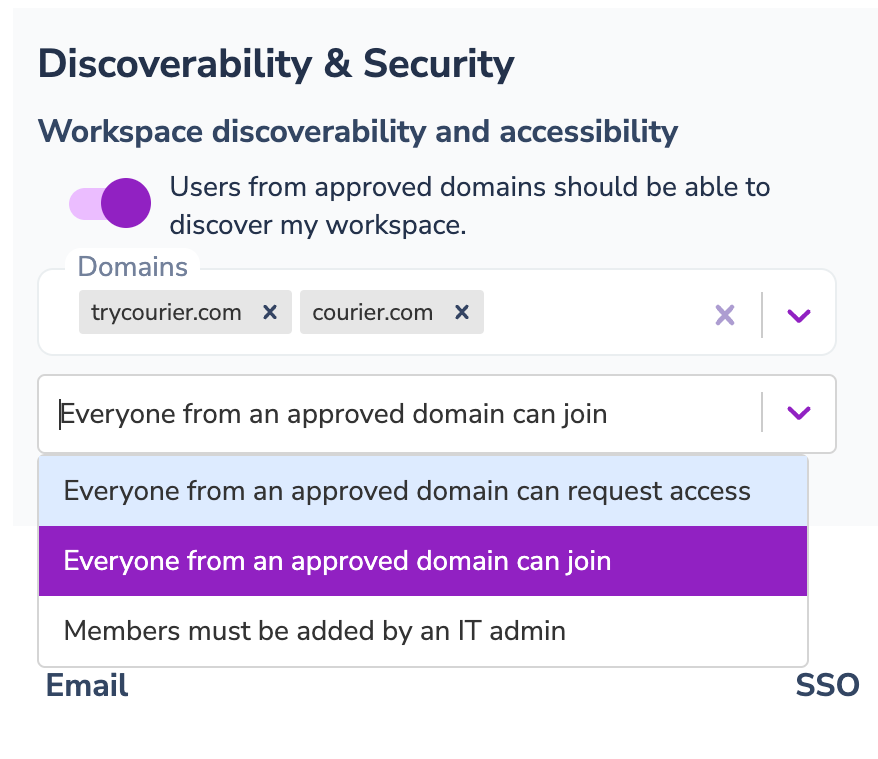 Discoverability Dropdown